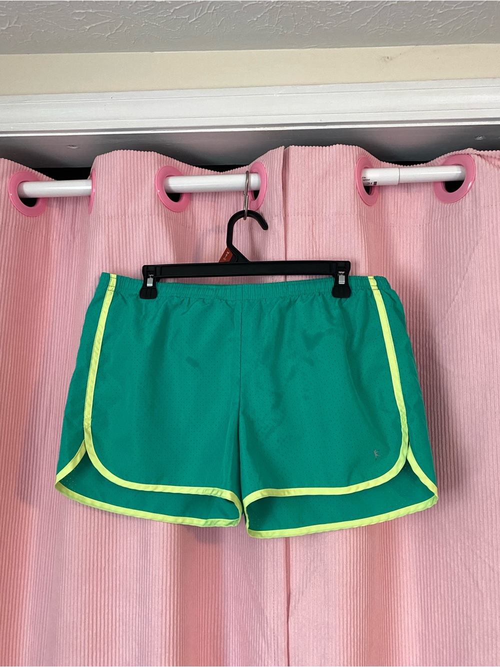Danskin Green and Neon Yellow Running Shorts